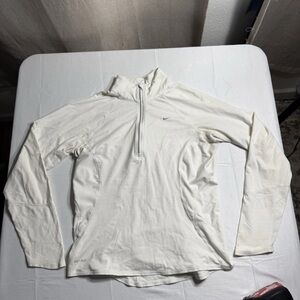 Nike Dri Fit Running 1/4 Zip Long Sleeve Pullover Color White Women’s Size Small